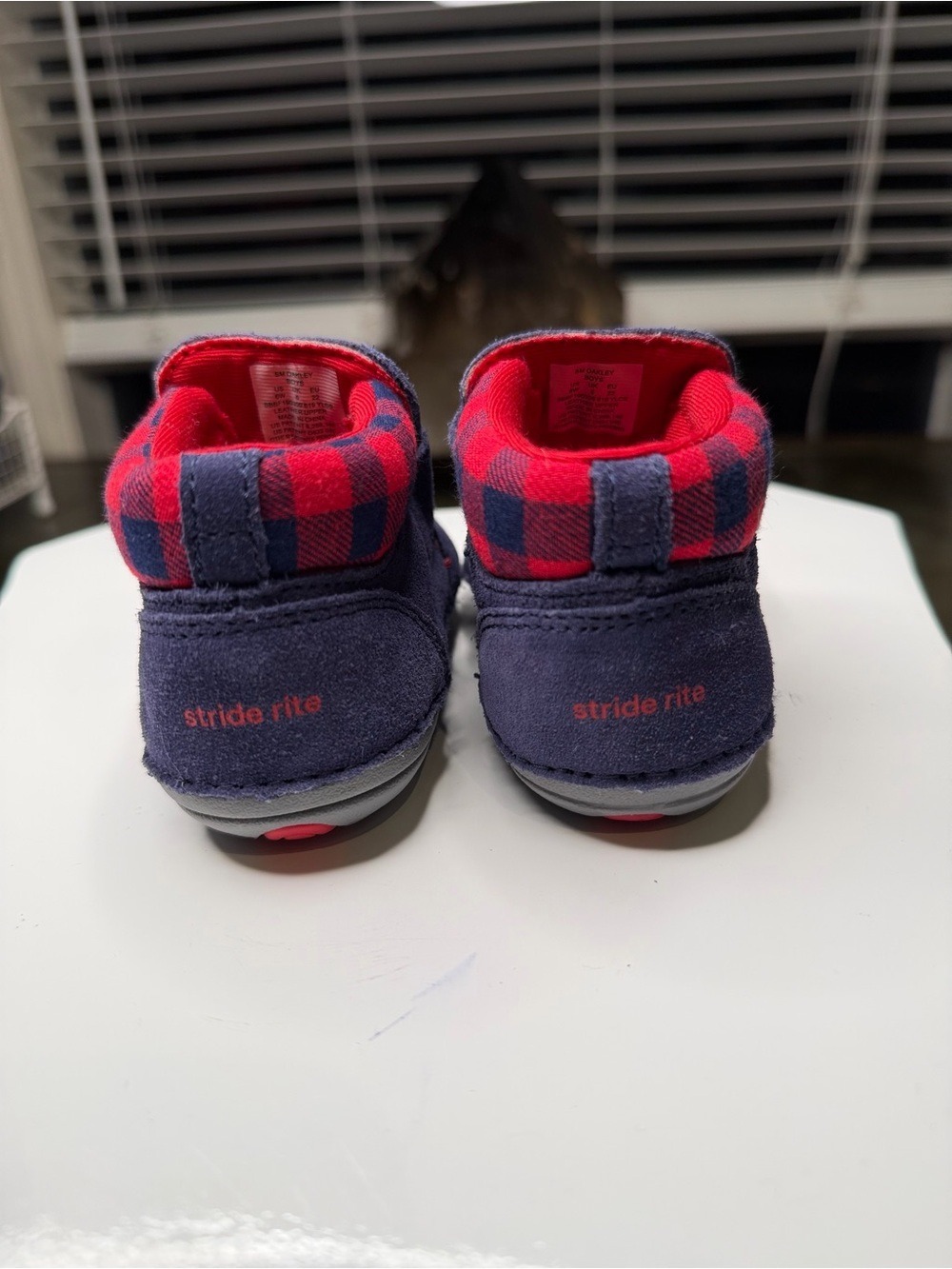 Stride Rite Boys Size 6 Wide Oakley Navy Leather Boots - Picture 3 of 9